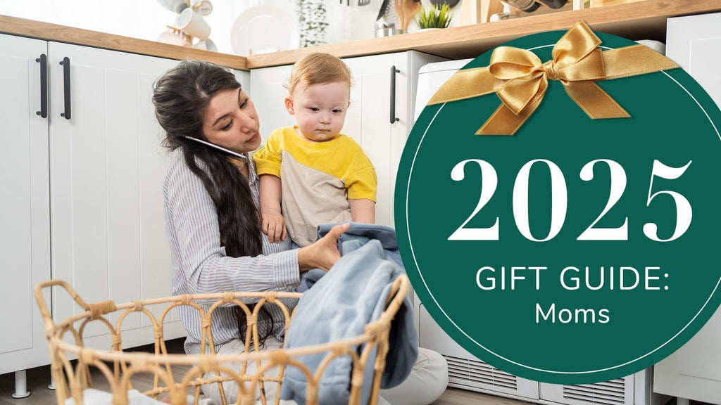 Mom jumping rope at home while her toddler plays nearby — best fitness gifts for moms and new moms.