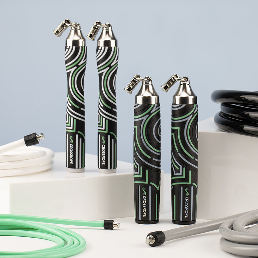 Get Fit Bundle Product photo for the Get Fit Jump Rope Bundle, including Slim and Power Handles and 1/4 LB, 1/2 LB, 1 LB, 2 LB jump ropes