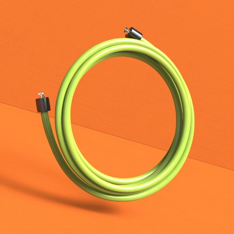 1 1/2 LB Indoor Heavy Rope A coiled view of the 1 1/2 LB Speed Pro LE rope on an orange background