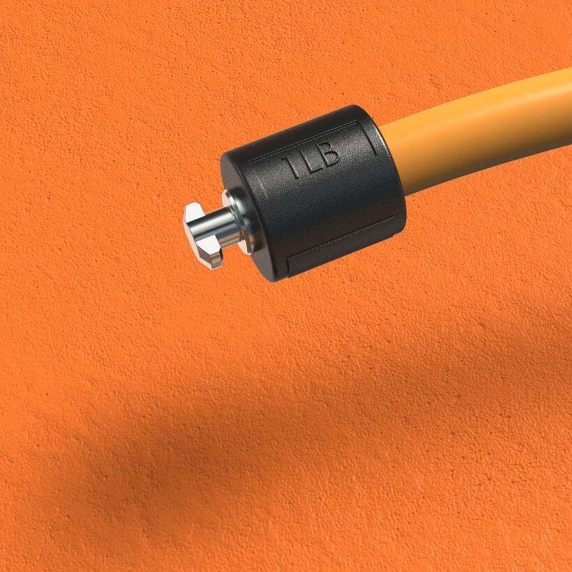 1 LB Heavy Speed Rope Close up of the 1 LB Speed Pro LE rope connector