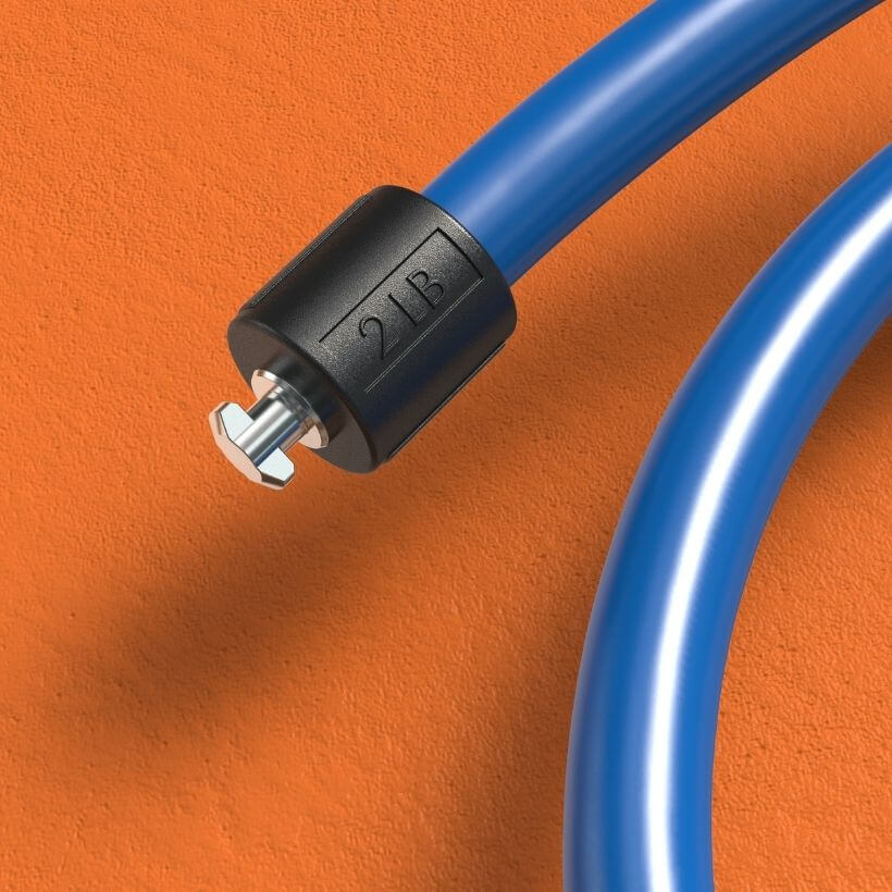 2 LB Heavy Speed Rope Close up of the 2 LB Speed Pro LE rope connector