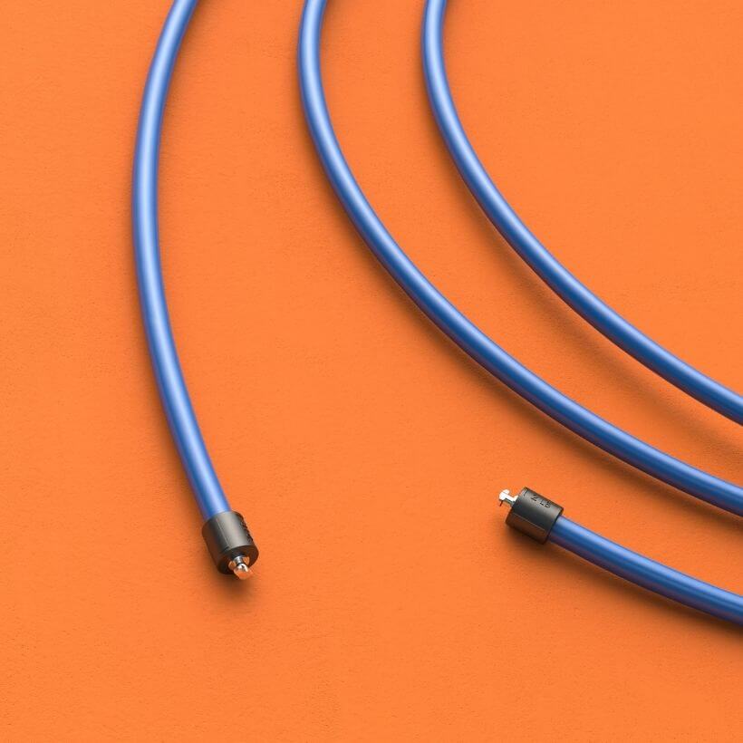 2 LB Heavy Speed Rope The blue 2 LB Speed Pro LE rope on an orange background
