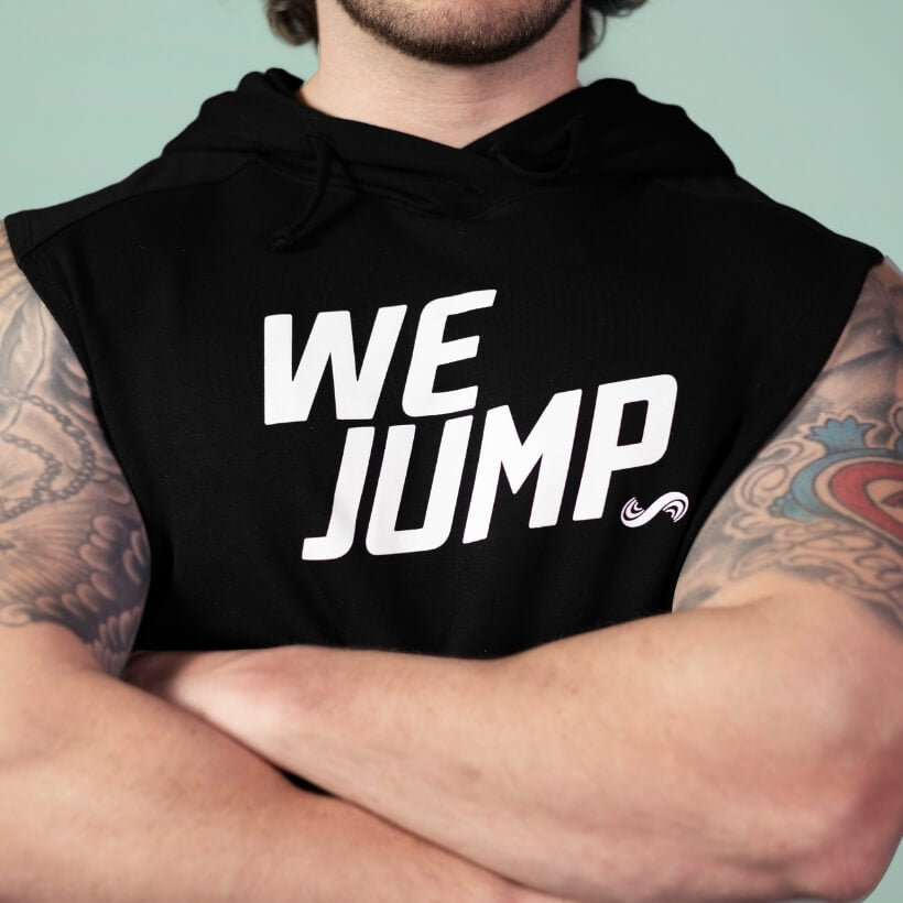 Men's We Jump Sleeveless Hoodie Men's We Jump Hoodie Front Design