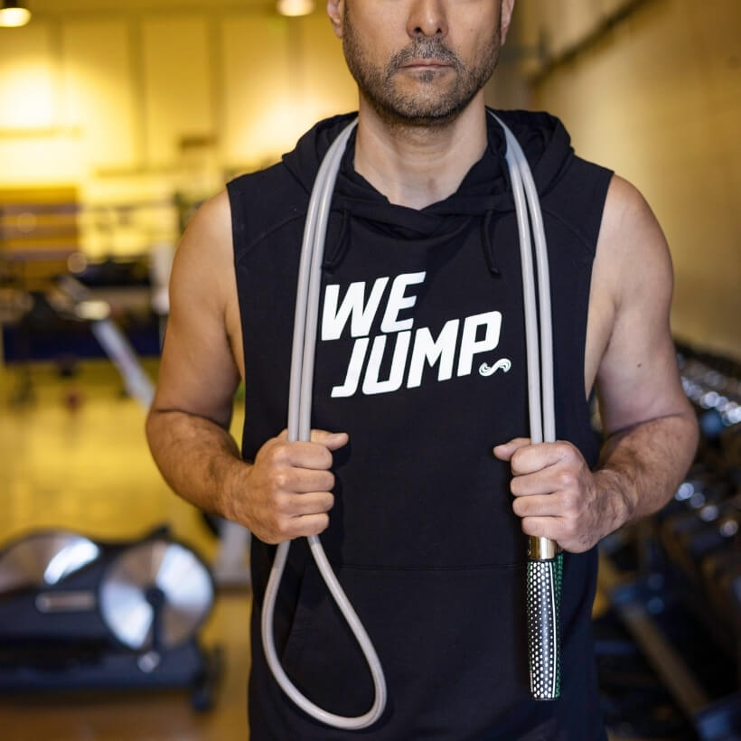 Men's We Jump Sleeveless Hoodie Men's We Jump Hoodie with Get Strong Jump Rope