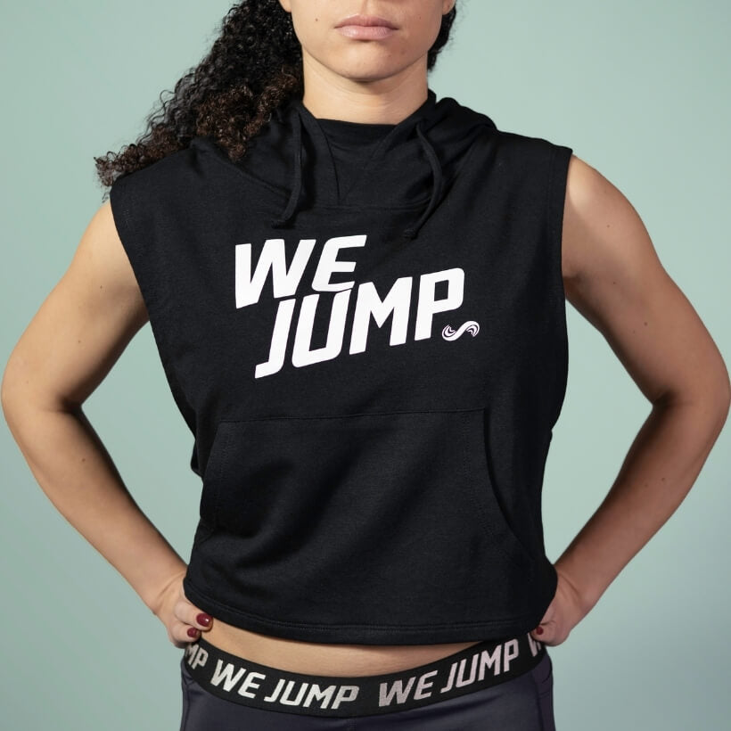 Women's We Jump Sleeveless Hoodie Women's We Jump Hoodie Front Logo