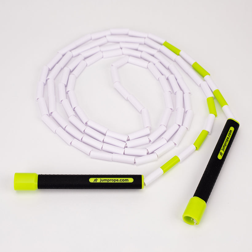 Beaded Rope Beaded Rope product photo on white background with jumprope.com on the handles