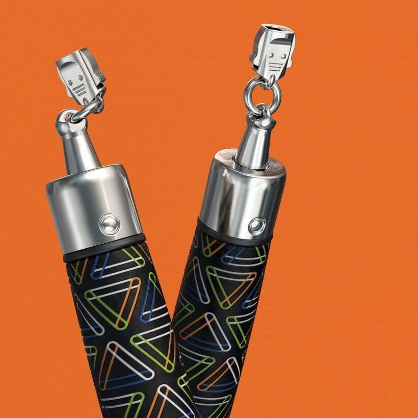 Heavy Speed Performance Handles Close up view of Speed Pro LE handle connectors on an orange background