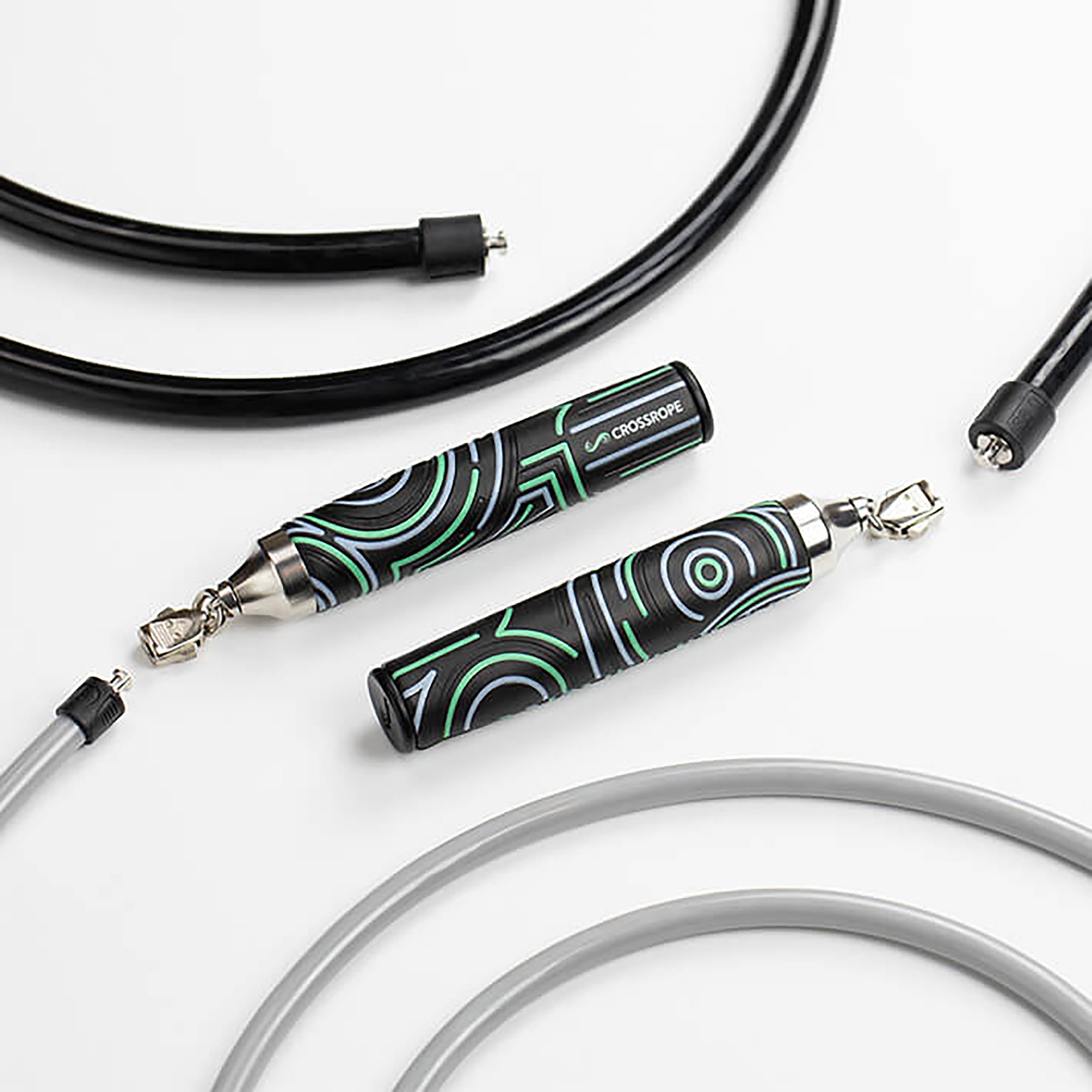 Get Strong Set New 2023 Crossrope Get Strong Set with 1 LB and 2 LB jump ropes and new 2023 Power Handle design.