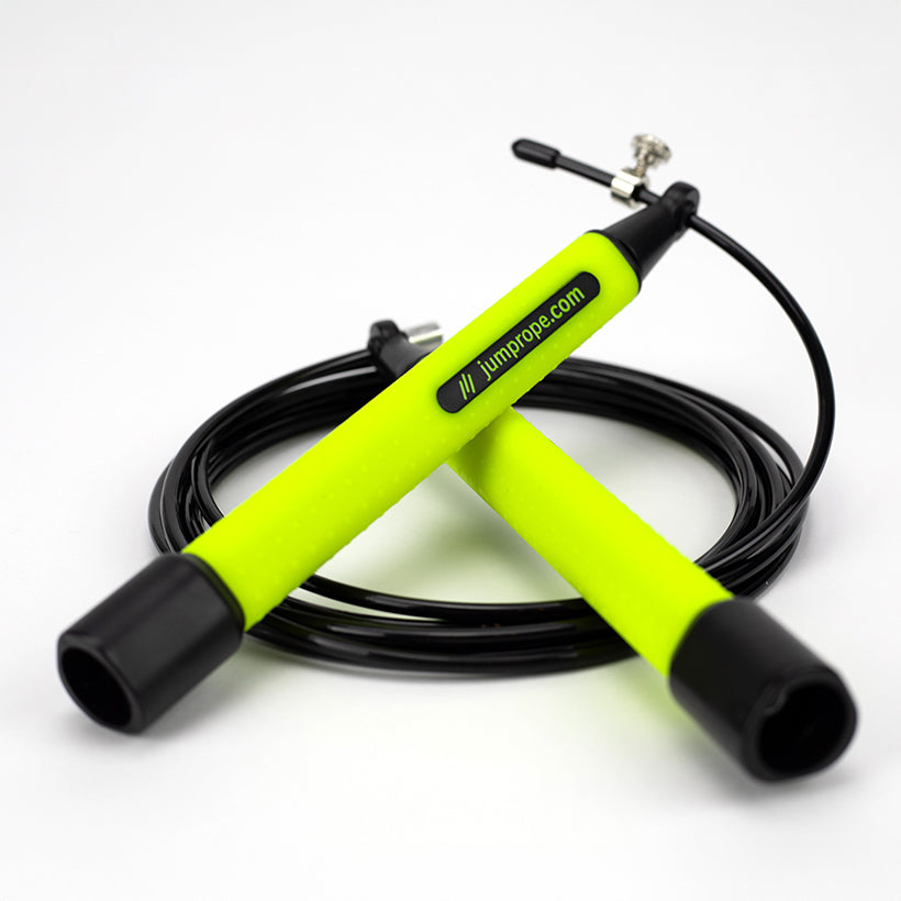 Speed Rope Speed Rope product photo on white and background with jumprope.com on the handle