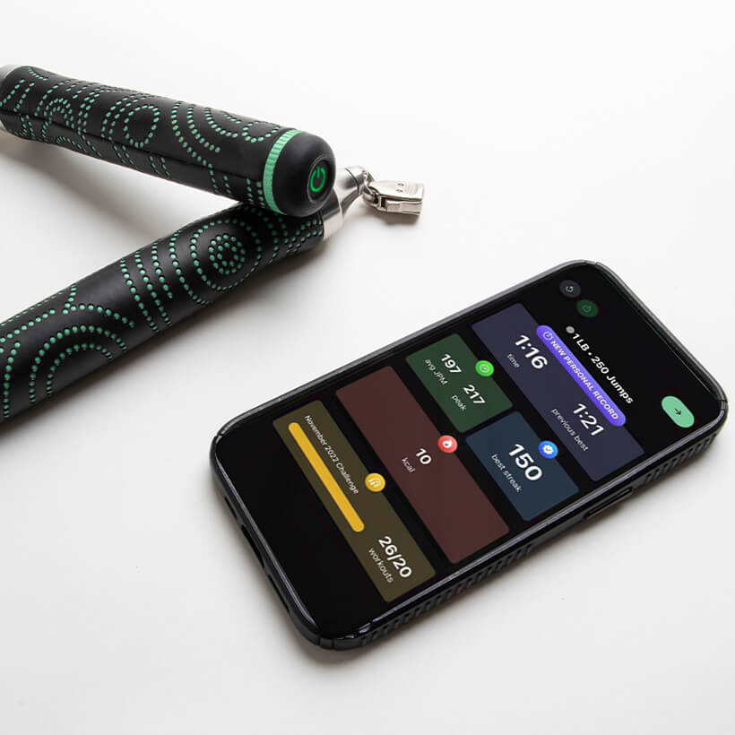 AMP™ Handles (Jemmworks) New Bluetooth connected jump rope handles and app from Crossrope.